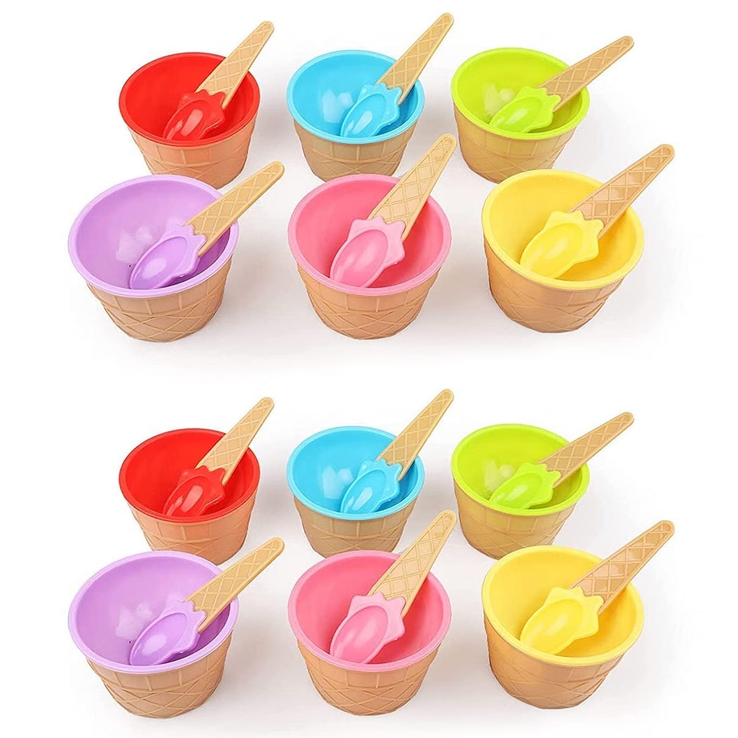 5321 ICE CREAM BOWL & Spoon Set PLASTIC SOLID COLOUR CREAM CUP COUPLE BOWL WITH SPOON. ICE CREAM SPOON & BOWL SET, 12 PC SET OF ICE CREAM BOWL & SPOON (MULTI COLOR) DeoDap 5321 ICE CREAM BOWL & Spoon Set PLASTIC SOLID COLOUR CREAM CUP COUPLE BOWL WITH SPOON. ICE CREAM SPOON & BOWL SET, 12 PC SET OF ICE CREAM BOWL & SPOON (MULTI COLOR) DeoDap